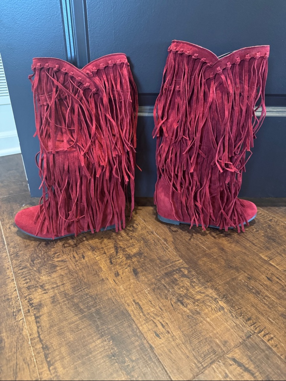Women's maroon Fringe Boots
